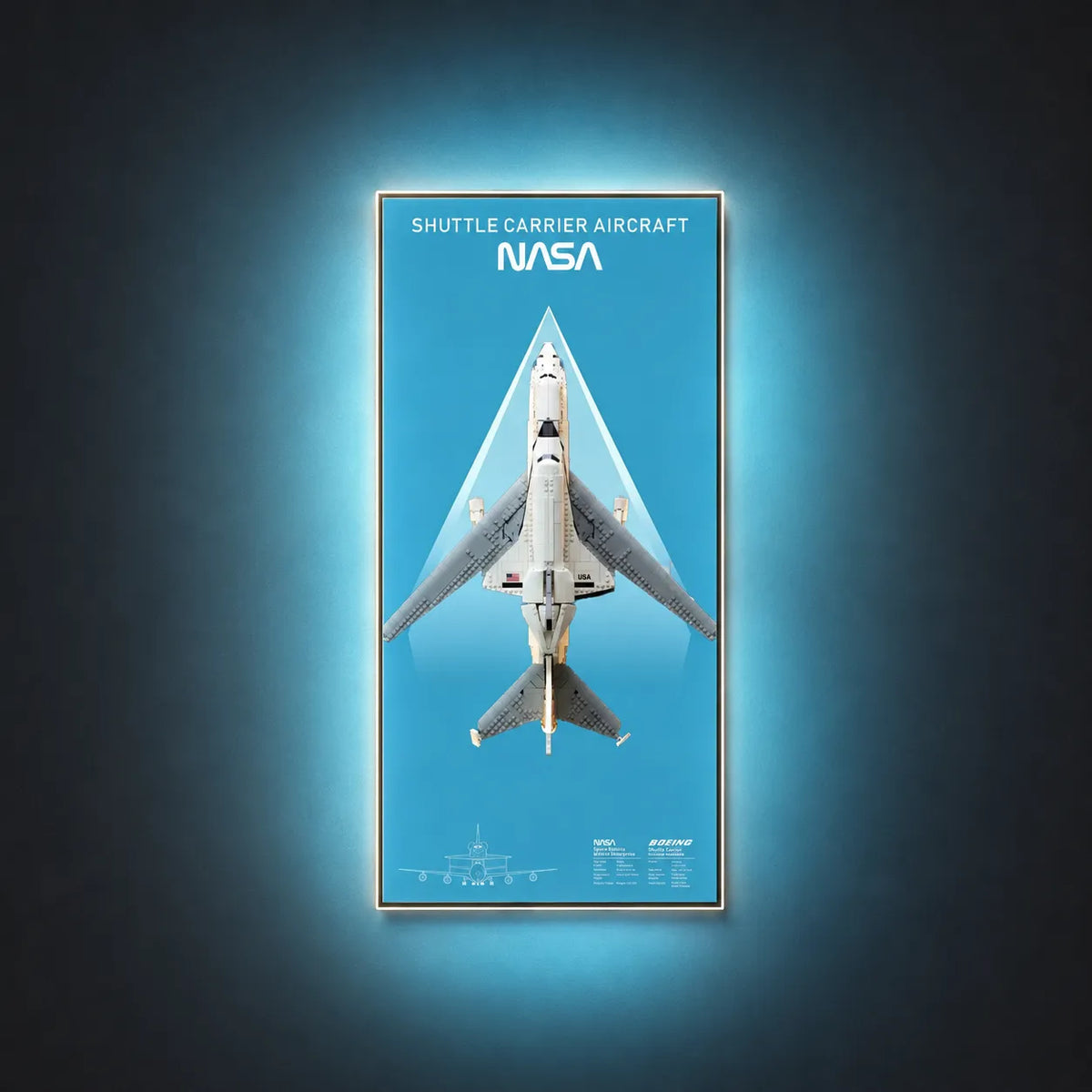 BRKOX wall display frame for LEGO Icons Shuttle Carrier Aircraft 10360