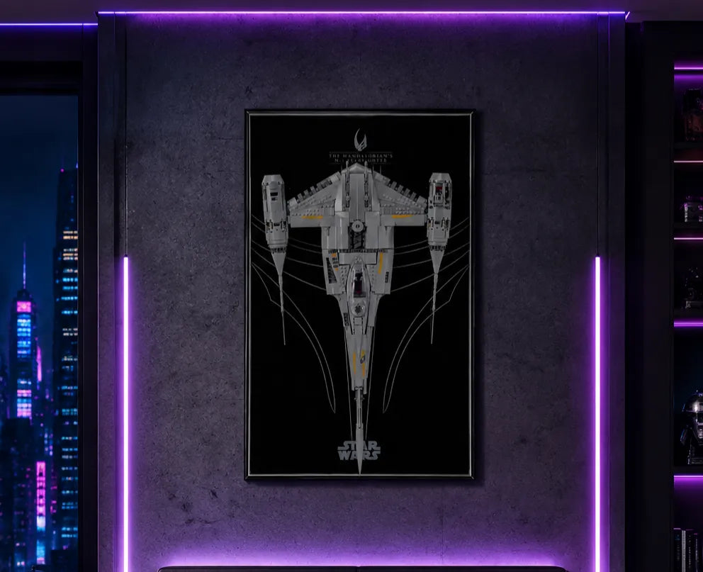 Wall Display Frame for LEGO® Star Wars™ The Mandalorian's N-1 Starfighter™ 75442