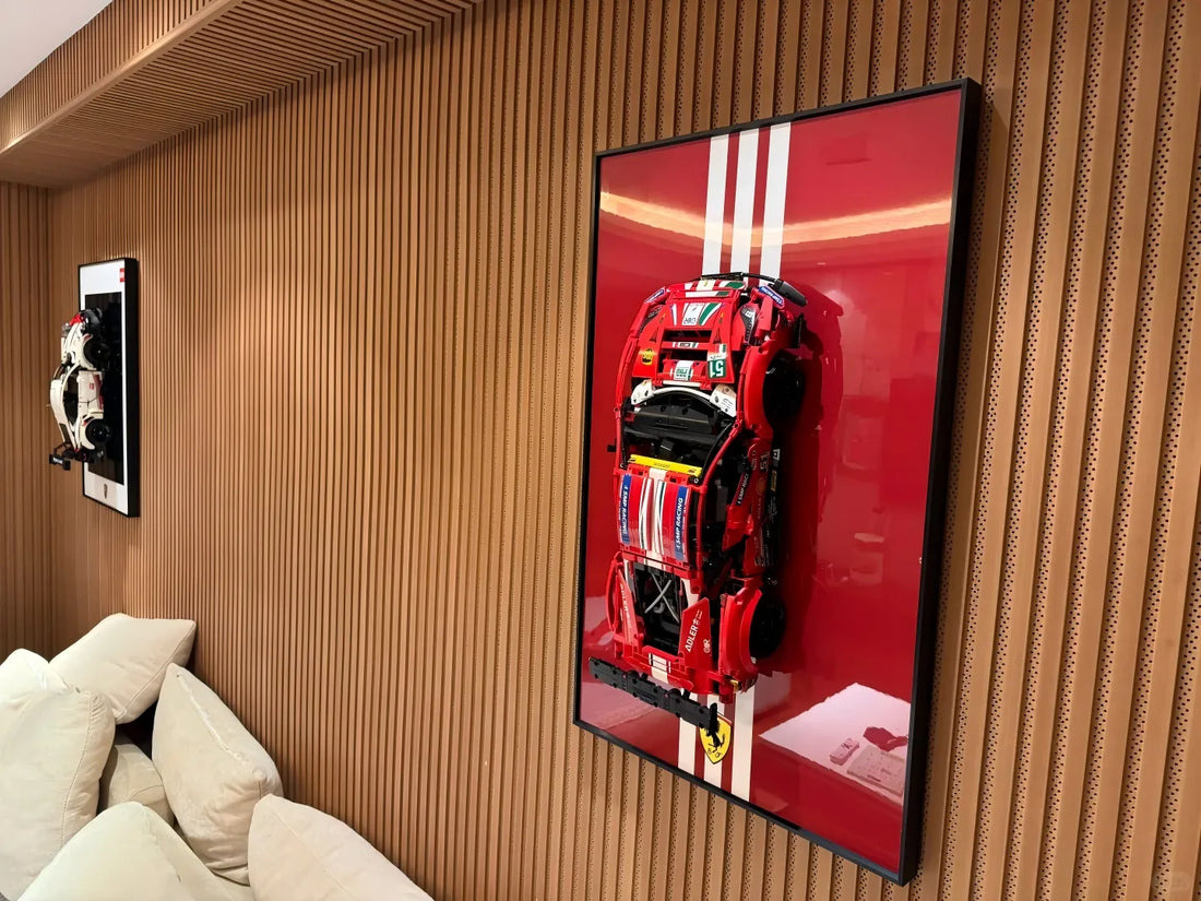 How can I display the LEGO Technic Ferrari 488 GTE 42125 in a small room?