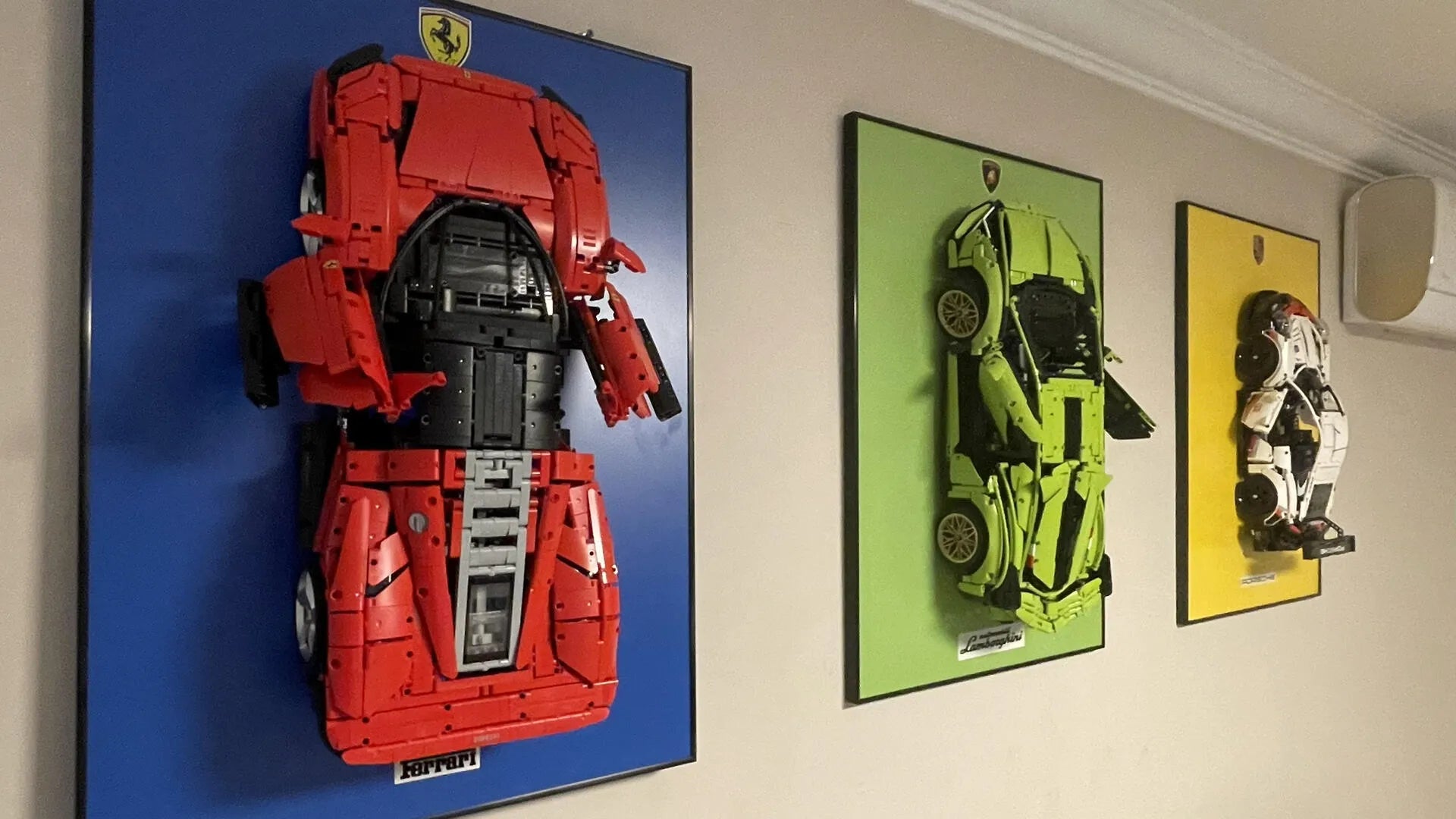 What is the best way to display a LEGO Ferrari Daytona SP3 42143 in a small house?