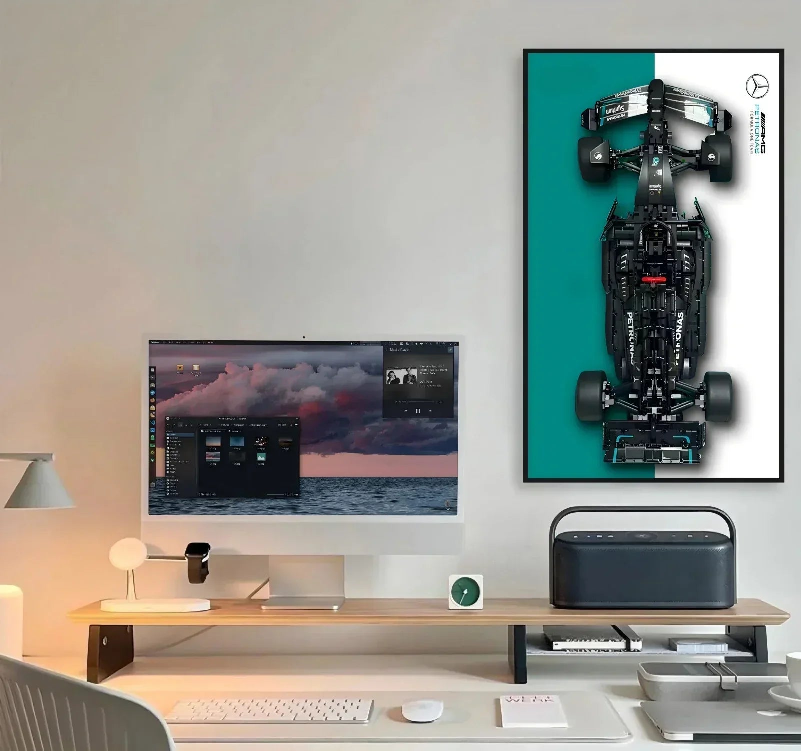 What are some ways to display the LEGO Technic Mercedes 42171 on a wall, and which is the simplest?