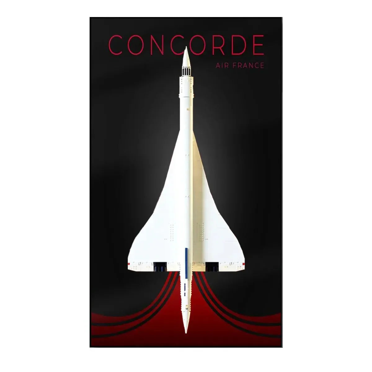 BRKOX LEGO Concorde 10318 wall display frame Style A with red aviation artwork