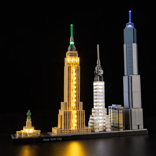 LEGO New York City 21028 light kit - lights on