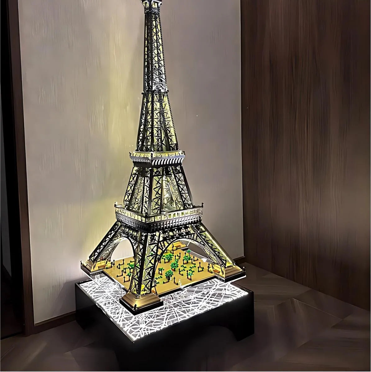 Floating Display Stand for LEGO® Eiffel Tower 10307 with LED Lights - View 7 - brkox