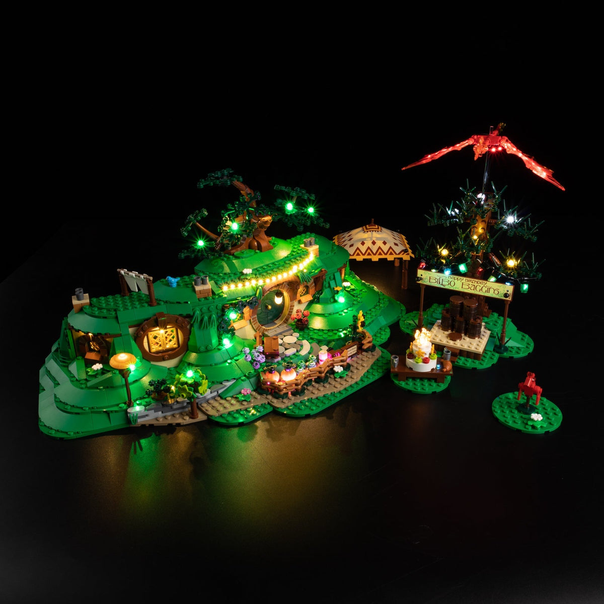 LEGO Lord of the Rings The Shire 10354 LED Light Kit - lights on