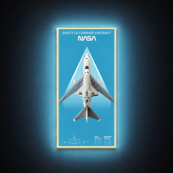 Wall Display Frame for LEGO® Icons Shuttle Carrier Aircraft 10360 | 50 × 115 cm