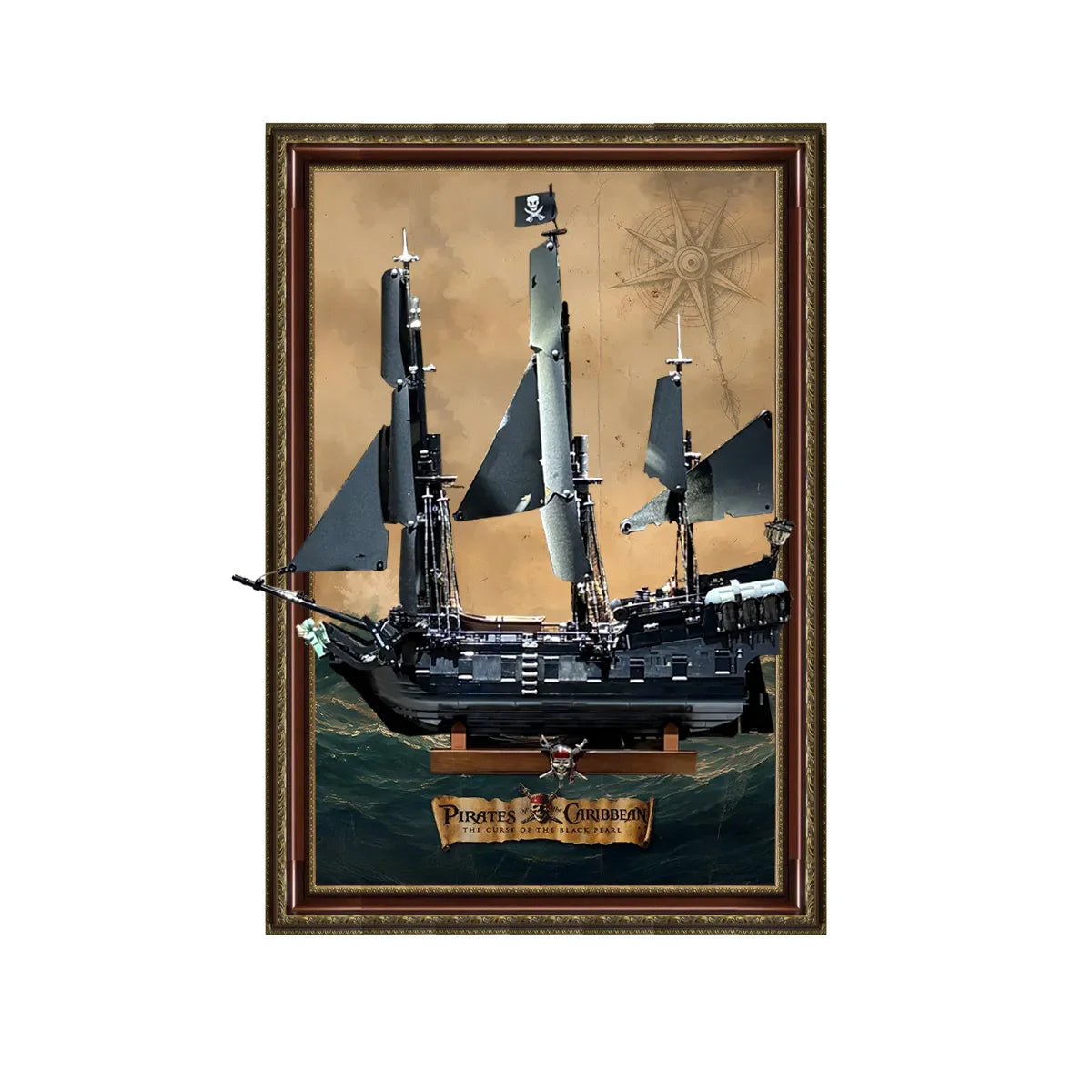 Wall Display Frame Compatible with LEGO® Icons Captain Jack Sparrow's Pirate Ship 10365 Style A - brkox