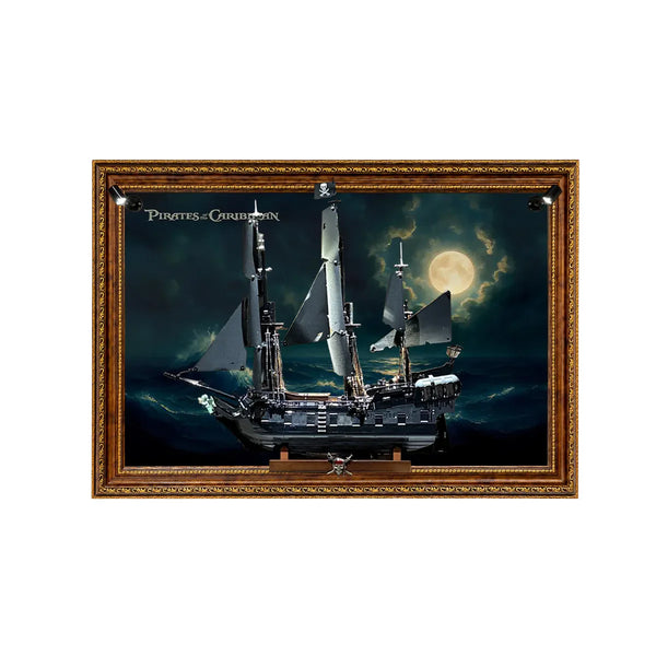 Wall Display Frame for LEGO® Icons Captain Jack Sparrow's Pirate Ship 10365 | Moonlit Sea | 70x100cm