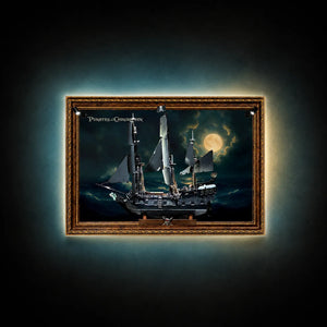 Wall Display Frame for LEGO® Icons Captain Jack Sparrow's Pirate Ship 10365 | Moonlit Sea | 70x100cm