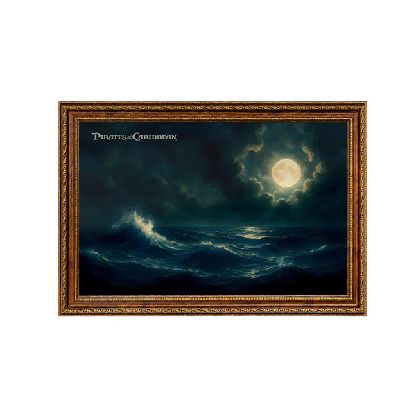 Wall Display Frame for LEGO® Icons Captain Jack Sparrow's Pirate Ship 10365 | Moonlit Sea | 70x100cm
