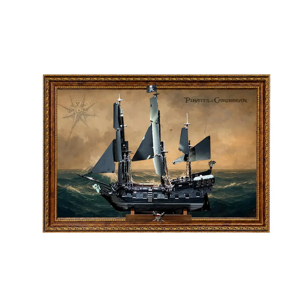 Wall Display Frame for LEGO® Icons Captain Jack Sparrow's Pirate Ship 10365 | Stormy Sea | 70x100cm