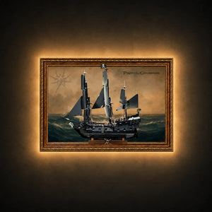 Wall Display Frame for LEGO® Icons Captain Jack Sparrow's Pirate Ship 10365 | Stormy Sea | 70x100cm