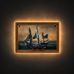 Wall Display Frame for LEGO® Icons Captain Jack Sparrow's Pirate Ship 10365 | Stormy Sea | 70x100cm