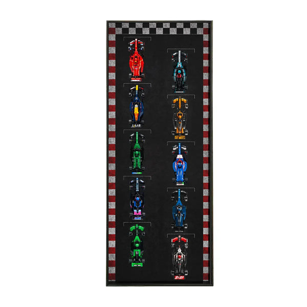 Wall Display Frame for LEGO® Speed Champions F1 | 10-Car | Track version