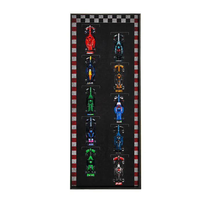 Wall Display Frame for LEGO® Speed Champions F1 | 10-Car | Track Version - View 3 - brkox