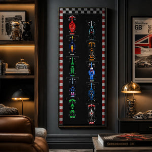 Wall Display Frame for LEGO® Speed Champions F1 | 10-Car | Track version