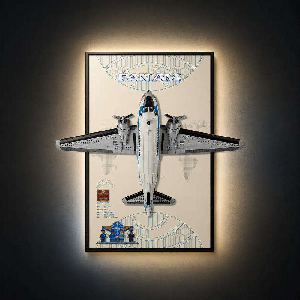 Wall Display frame for LEGO® Icons Douglas™ DC-3™ PAN AM® Airliner 11378 - brkox