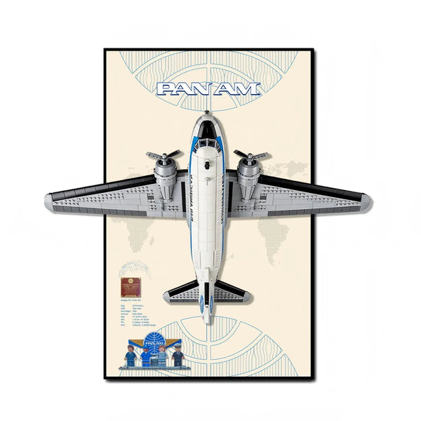 Wall Display frame for LEGO® Icons Douglas™ DC-3™ PAN AM® Airliner 11378