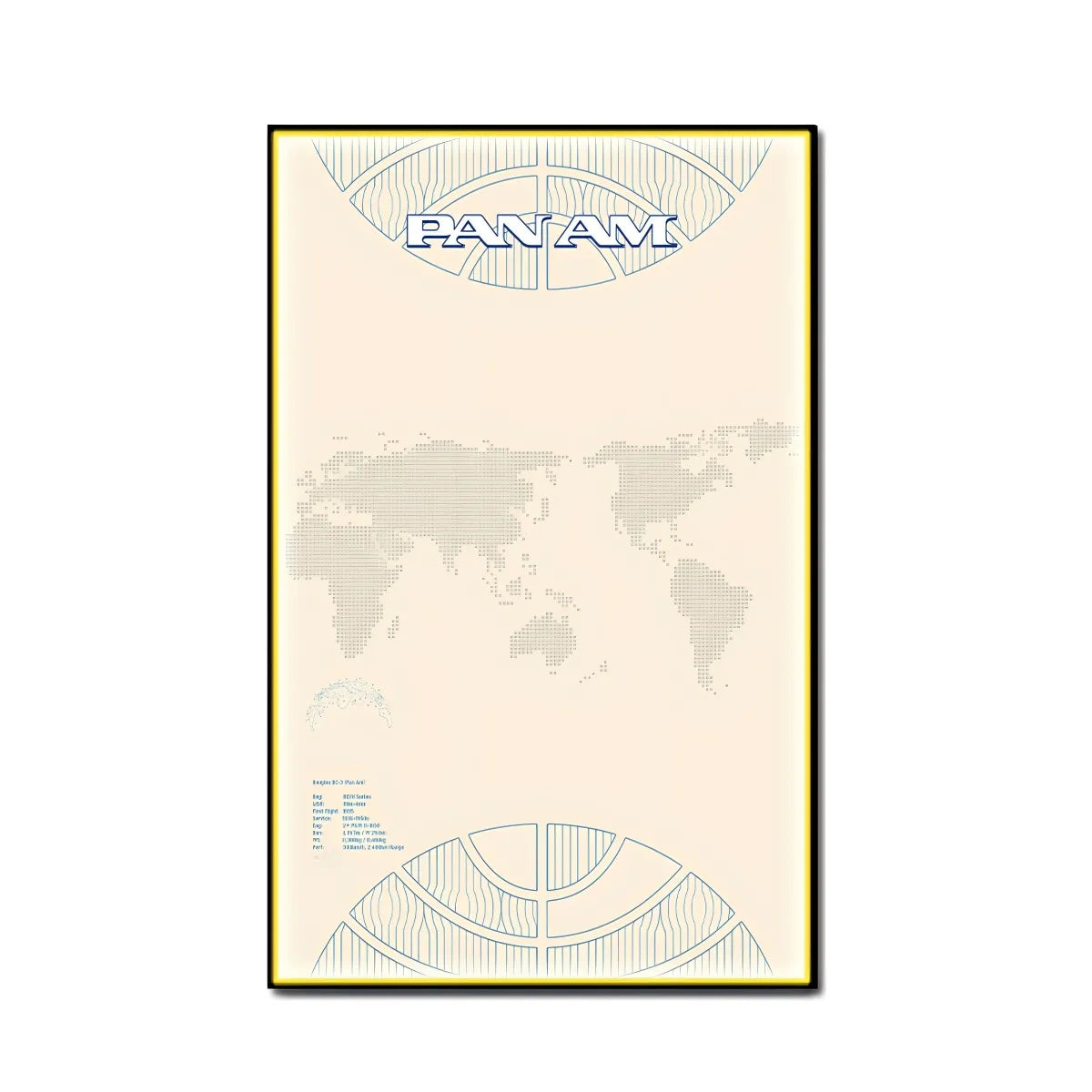 Wall Display frame for LEGO® Icons Douglas™ DC-3™ PAN AM® Airliner 11378 - View 10 - brkox
