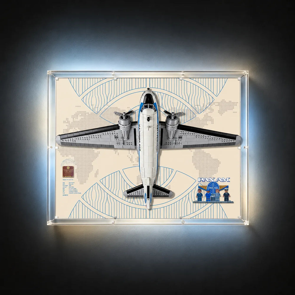 Wall Display Case for LEGO® Icons Douglas™ DC-3™ PAN AM® Airliner 11378 - brkox
