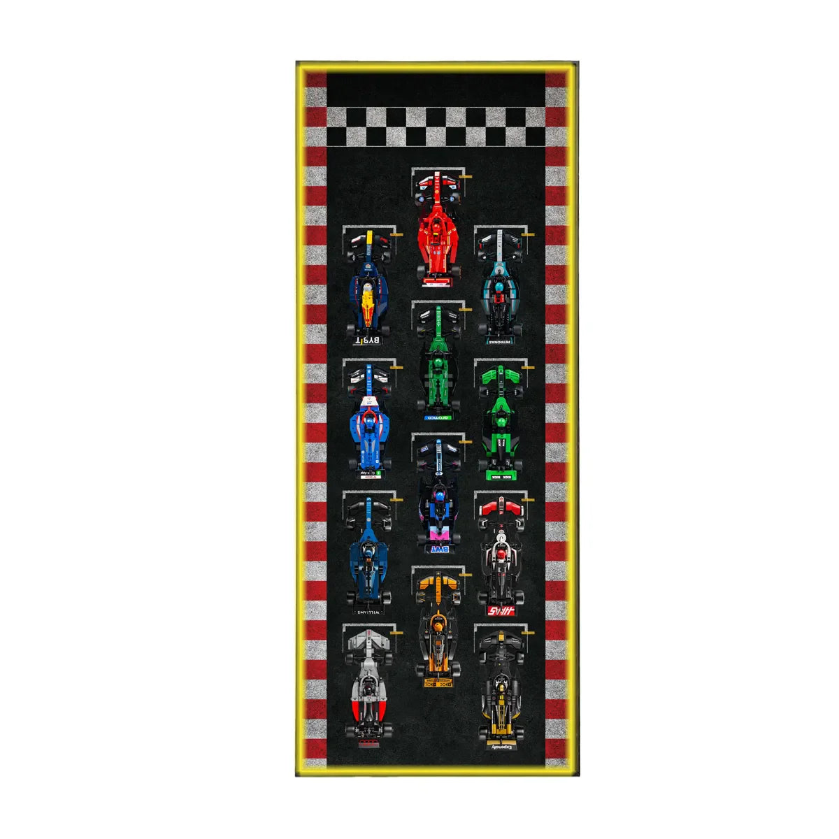 Wall Display Frame for LEGO® Speed Champions F1 | 12-Car | Track Version - View 4 - brkox