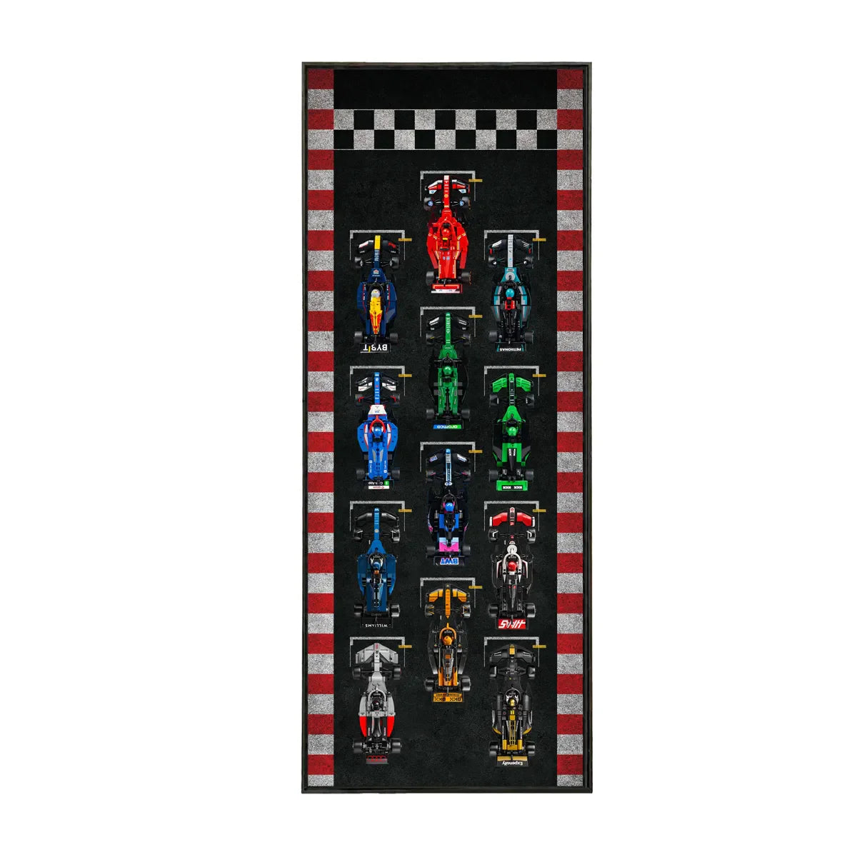 Wall Display Frame for LEGO® Speed Champions F1 | 12-Car | Track Version - View 3 - brkox