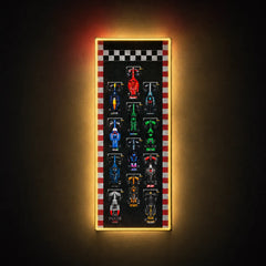 Wall Display Frame for LEGO® Speed Champions F1 | 12-Car | Track version