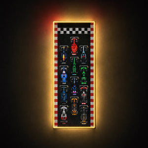 Wall Display Frame for LEGO® Speed Champions F1 | 12-Car | Track version