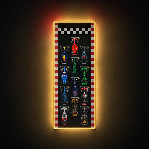 Wall Display Frame for LEGO® Speed Champions F1 | 12-Car | Track version