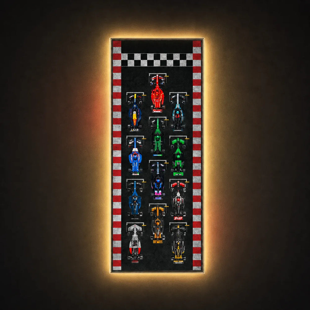 Wall Display Frame for LEGO® Speed Champions F1 | 12-Car | Track Version - brkox