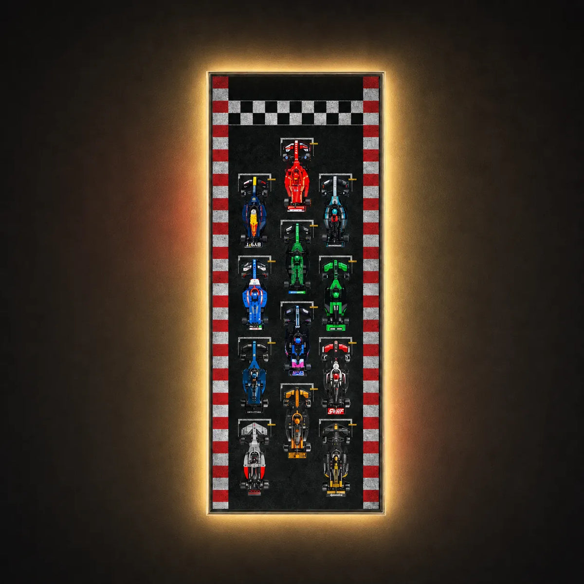 Wall Display Frame for LEGO® Speed Champions F1 | 12-Car | Track Version - brkox