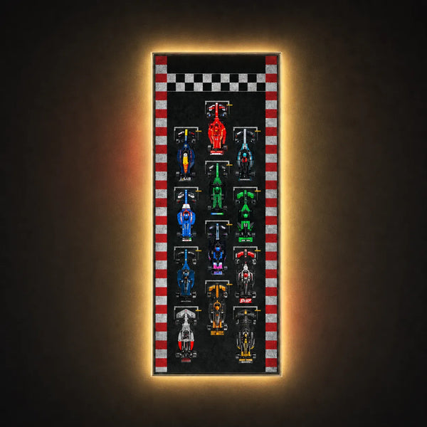 Wall Display Frame for LEGO® Speed Champions F1 | 12-Car | Track version