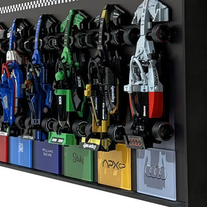 Wall Display Frame for LEGO® Speed Champions F1 | 12-Car | Grand Prix | Black | 120 × 45 cm