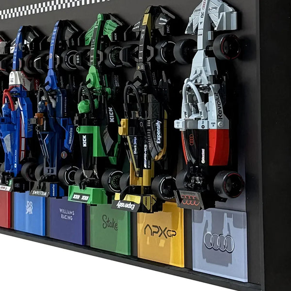 Wall Display Frame for LEGO® Speed Champions F1 | 12-Car | Grand Prix | Black