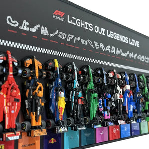 Wall Display Frame for LEGO® Speed Champions F1 | 12-Car | Grand Prix | Black | 120 × 45 cm