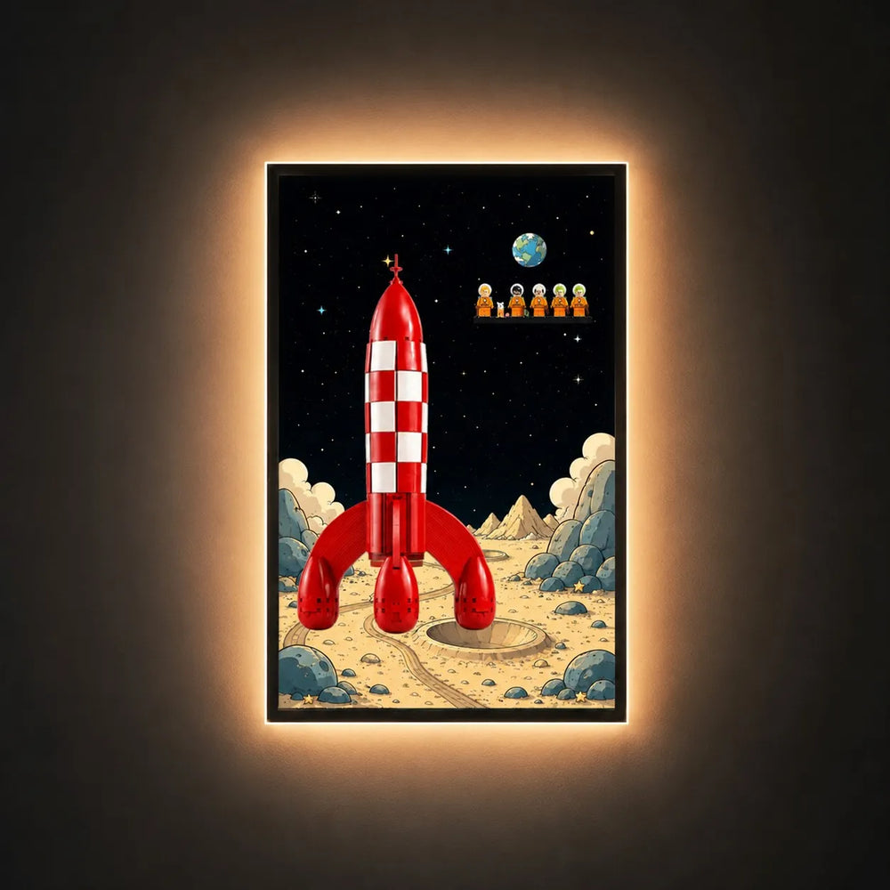 Wall Display Frame for LEGO® Ideas Tintin® Moon Rocket 21367 - brkox
