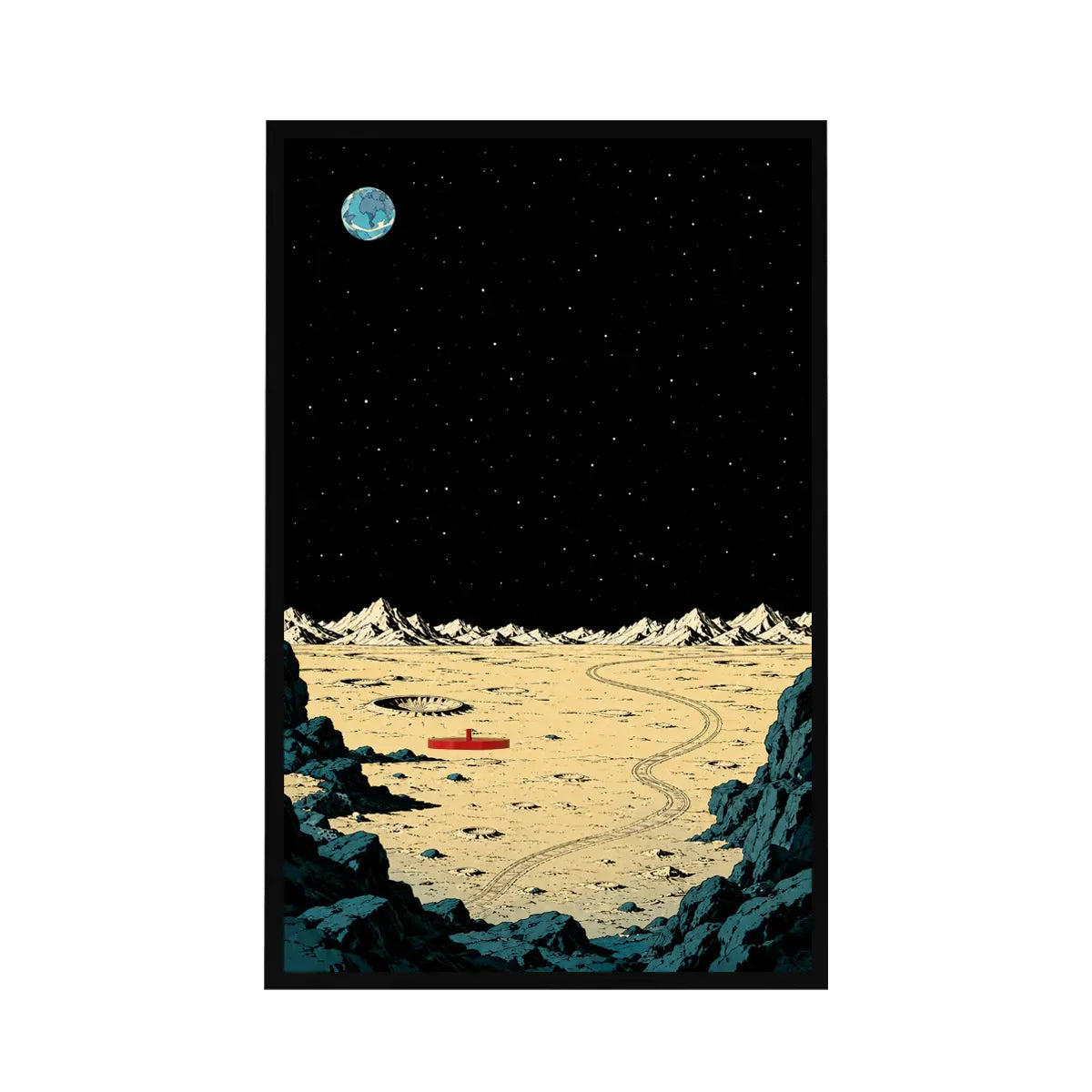 Wall Display Frame for LEGO® Ideas Tintin® Moon Rocket 21367 - View 13 - brkox