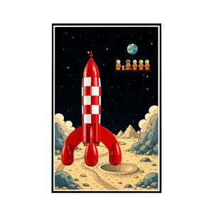 Wall Display Frame for LEGO® Ideas Tintin® Moon Rocket 21367