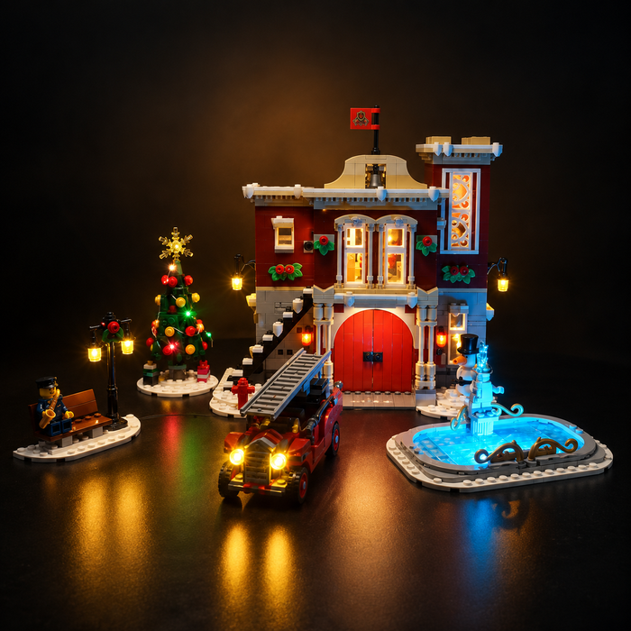 Light Kit Compatible with LEGO® Winter Village Fire Station Set 10263