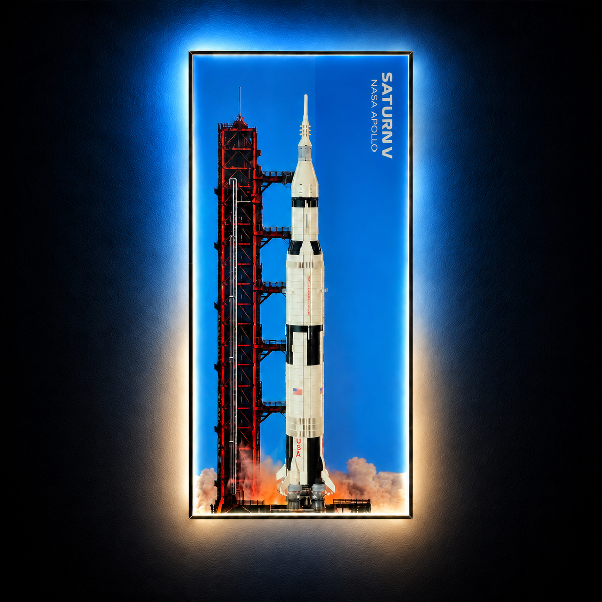 LEGO Icons NASA Apollo Saturn V 92176 display frame detail view