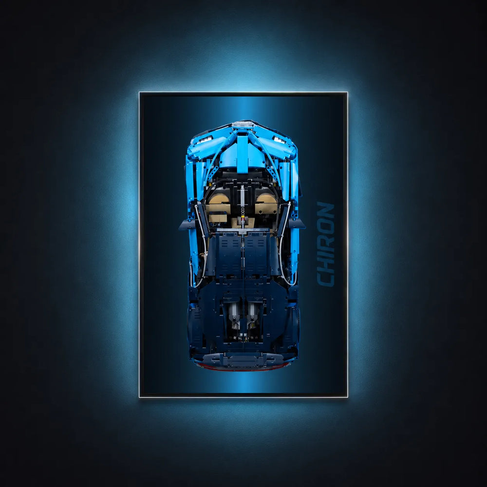 Wall Display Frame for LEGO® Technic™ Bugatti Chiron 42083 | Style D