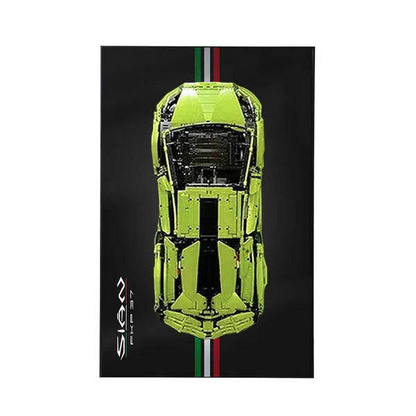 Wall Mount Display Frame Compatible with LEGO® Lamborghini Sian 42115 Style A