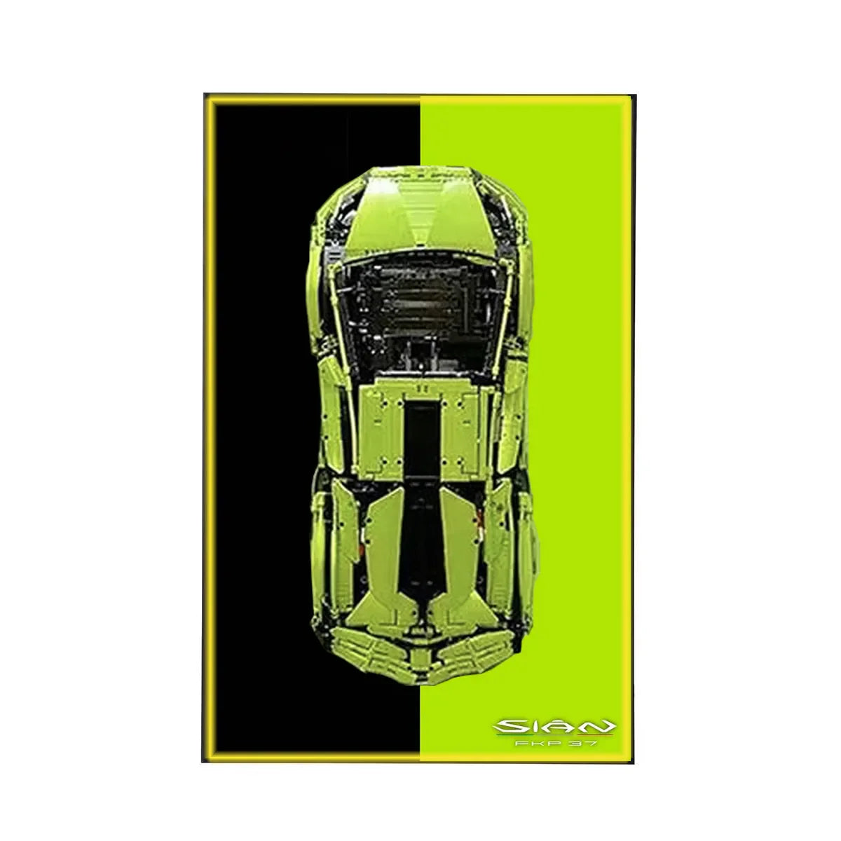 LEGO® Lamborghini Sián 42115 Wall Display Frame | Neon Split - View 3 - brkox
