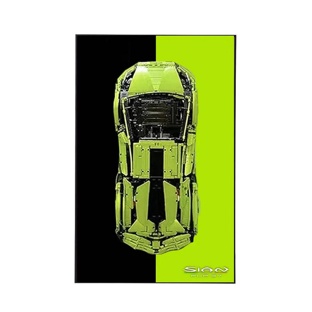 LEGO® Lamborghini Sián 42115 Wall Display Frame | Neon Split - brkox