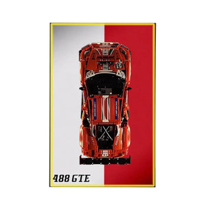 Wall Display Frame for LEGO® Technic™ Ferrari 488 GTE 42125 | Italian Tricolore