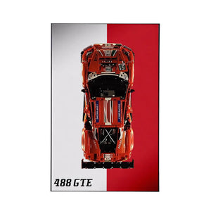 Wall Display Frame for LEGO® Technic™ Ferrari 488 GTE 42125 | Italian Tricolore