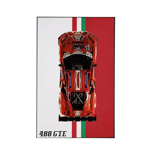Wall Display Frame for LEGO® Technic™ Ferrari 488 GTE 42125 | Italian Tricolore