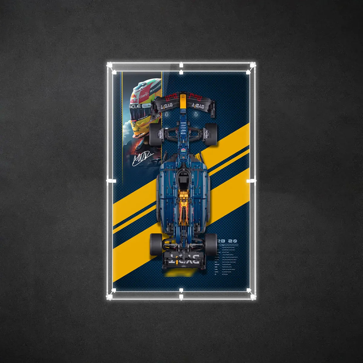 Wall Display Case for LEGO® Technic™ Oracle Red Bull Racing RB20 F1 Car 42206 - View 3 - brkox