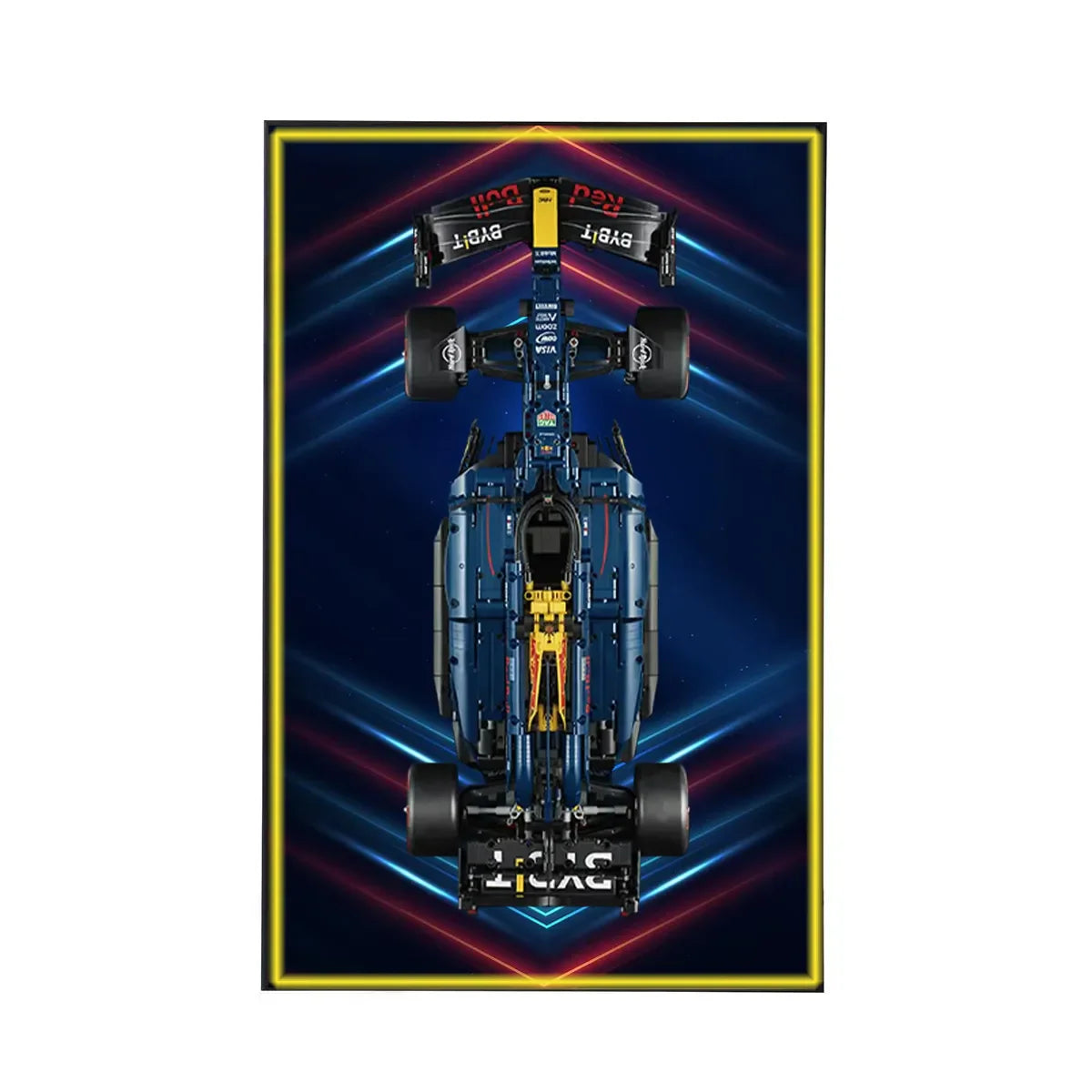 Wall Display Frame for LEGO® Oracle Red Bull Racing RB20 F1 Car 42206 | Neon Apex - View 3 - brkox