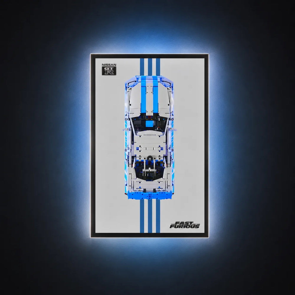 Wall Display Frame for LEGO® Technic™ 2 Fast 2 Furious Nissan Skyline GT-R (R34) 42210